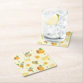 Tropical Citrus SUMMER Orange Lemon Slice Rechteckiger Pappuntersetzer (Vor Ort)