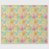 Tropical Citrus Watercolor Gift Wrap Geschenkpapier (Flach)