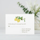 Tropical Citrus Wedding RSVP Card Karte (Stehend Vorderseite)