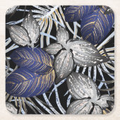 Tropical Class ist eine blaue, silberne und golden Rechteckiger Pappuntersetzer (Vorderseite)