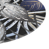 Tropical Class ist eine blaue, silberne und golden Schneidebrett (Ecke)