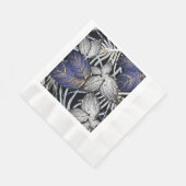 Tropical Class ist eine blaue, silberne und golden Serviette (Ecke)