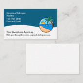 Tropical Coastal Beach Realtor Visitenkarte (Vorne/Hinten)