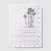 Tropical Coastal Palm Tree Sketch Baby Dusche Pergament Einladungen (Versetzt (Einladung))