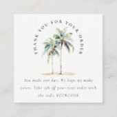 Tropical Coastal Palm Trees Vielen Dank für Ihre B Quadratische Visitenkarte (Vorderseite)