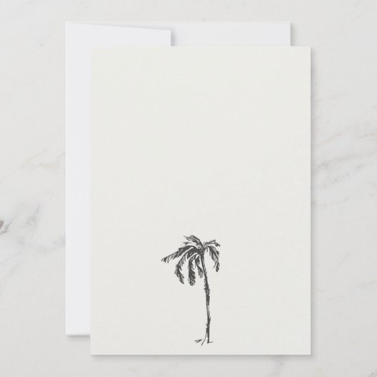 Tropical Coastal Palm Treppenweg Probe Abendessen Einladung (Rückseite)