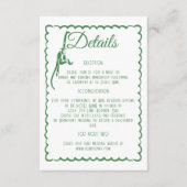 Tropical Coastal Retro Destination Wedding Details Begleitkarte (Vorderseite)