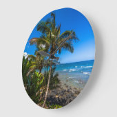 Tropical coastline große wanduhr (Winkel)