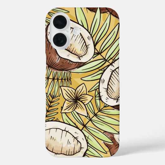 Tropical Coconut Sketch Summer Vibes Case-Mate iPhone Hülle (Rückseite)