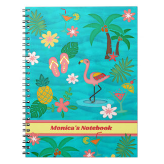 Tropical Collage Notebook mit Ihrem Titel Notizblock