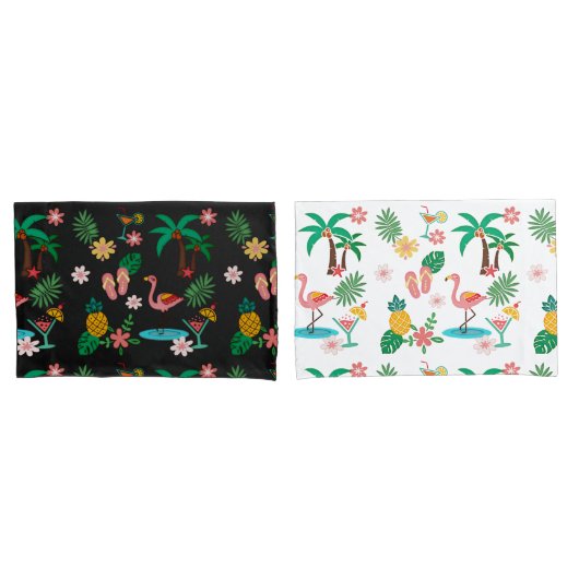 Tropical Collage Pillow Case (diff. background) Kissenbezug (Vorderseite-Set)