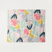 Tropical Colourful Collage Pattern Wandteppich (Vorderseite (Horizontal))