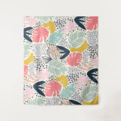 Tropical Colourful Collage Pattern Wandteppich (Vorderseite)