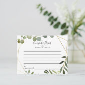 Tropical Consejos y Deseos Wedding Advice Card Postkarte (Stehend Vorderseite)