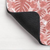 Tropical Coral Monstera Palm Blätter Muster Mousepad (Ecke)