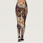 Tropical Coral Ocean Pattern Brown Leggings (Rückseite)