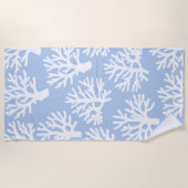 Tropical Coral Soft Blue White Strandtuch (Vorderseite)