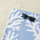 Tropical Coral Soft Blue White Strandtuch (Beispiel)