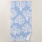 Tropical Coral Soft Blue White Strandtuch (Vorderseite)