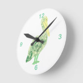 Tropical Crane-Ecru Runde Wanduhr (Winkel)