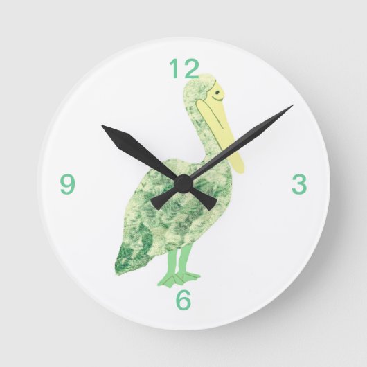 Tropical Crane-Ecru Runde Wanduhr (Vorderseite)