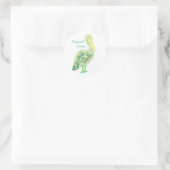 Tropical Crane-Ecru Runder Aufkleber (Tasche)