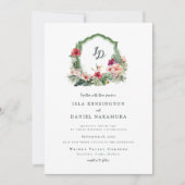 Tropical Crest Hibiscus Hawaii Destination Wedding Einladung (Vorderseite)