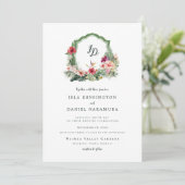 Tropical Crest Hibiscus Hawaii Destination Wedding Einladung (Stehend Vorderseite)