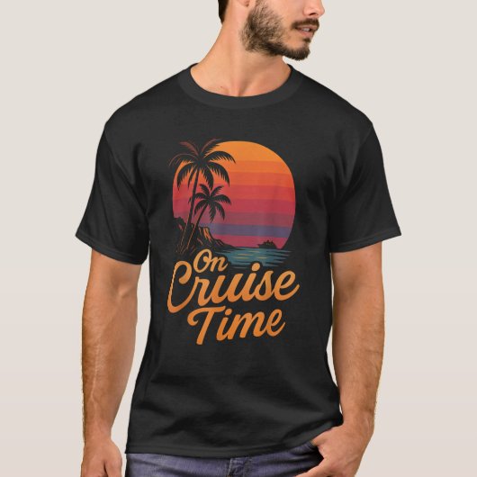 Tropical Cruise On Vacation Time With Palm Tree Su T-Shirt (Vorderseite)