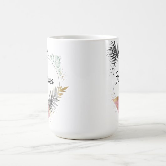 Tropical Custom Name Coffee Mug Kaffeetasse (Mittel)