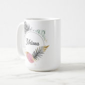 Tropical Custom Name Coffee Mug Kaffeetasse (Vorderseite Links)