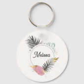 Tropical Custom Name Keychain Schlüsselanhänger (Vorderseite)