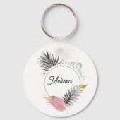 Tropical Custom Name Keychain Schlüsselanhänger (Rückseite)