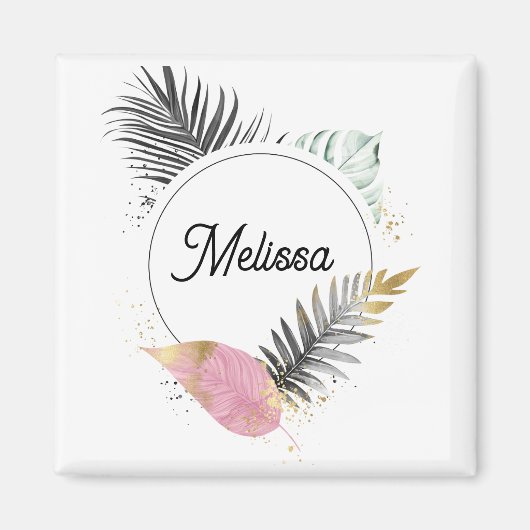 Tropical Custom Name Magnet (Vorne)