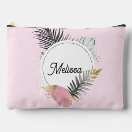 Tropical Custom Name Makeup Bag Zubehörtasche