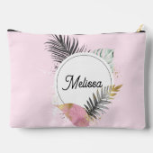 Tropical Custom Name Makeup Bag Zubehörtasche (Rückseite)