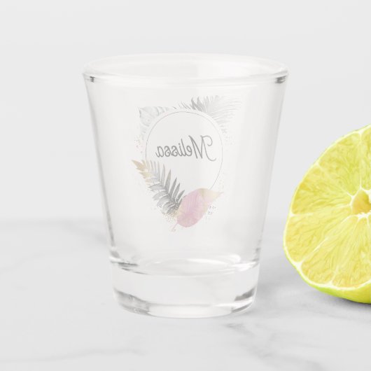 Tropical Custom Name Shot Glass  Schnapsglas (Rückseite)
