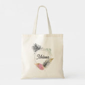Tropical Custom Name Tote Bag Tragetasche (Rückseite)
