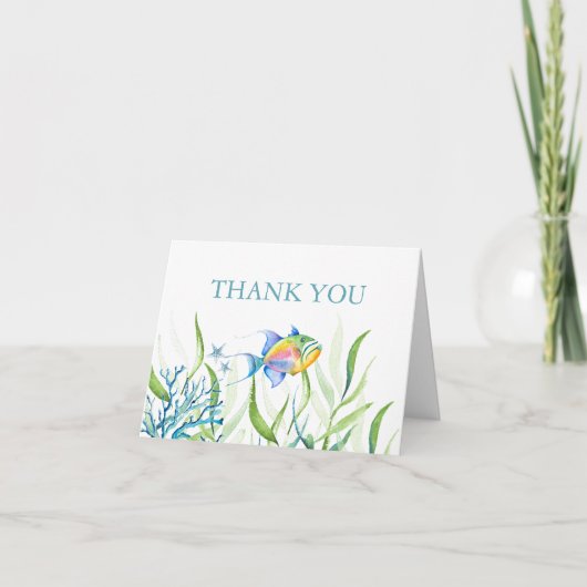 Tropical Custom Thank You Cards Personalized Dankeskarte (Vorderseite)