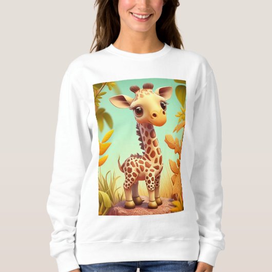 Tropical Cute Baby Giraffe Cartoon-37560 Sweatshirt (Vorderseite)