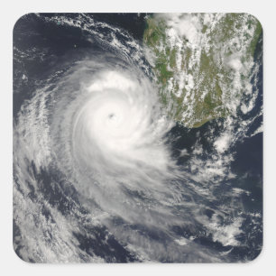 Tropical Cyclone Favio von Madagaskar Quadratischer Aufkleber