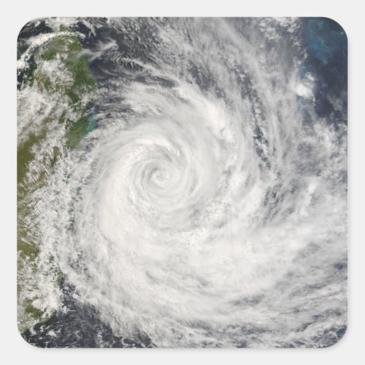 Tropical Cyclone Gamede von Madagaskar Quadratischer Aufkleber (Vorderseite)