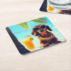 Tropical Dachshund Party Trinket Untersetzer