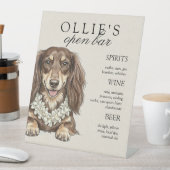 Tropical Dachshund Wedding Bar Menu Sockelschild (In Situ)