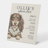 Tropical Dachshund Wedding Bar Menu Sockelschild (Vorderseite)