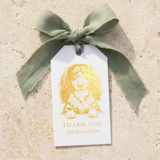 Tropical Dachshund Wedding Favor Geschenkanhänger