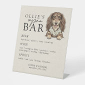 Tropical Dachshund Wedding Open Bar Menu Sockelschild (Vorderseite)