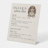 Tropical Dachshund Wedding Open Bar Menu Sockelschild (Vorderseite)