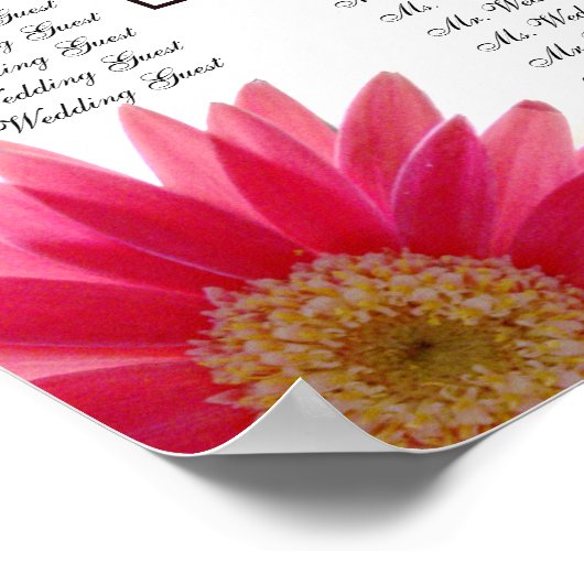 Tropical Daisy Wedding Guest Seating Chart Poster (Ecke)