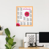 Tropical Daisy Wedding Guest Seating Chart Poster (Heimbüro)